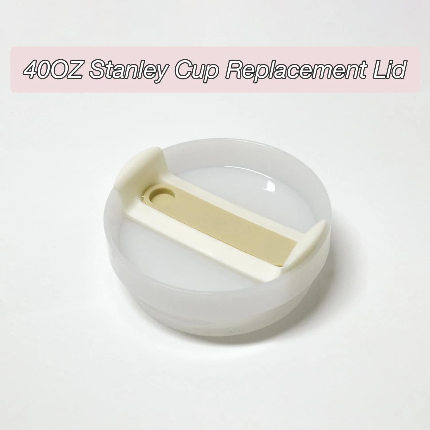 Horsdo 40oz Tumbler Lid with Straw Opening for Stanley Quencher 2.0 | Beige, 2-Pack - view 5