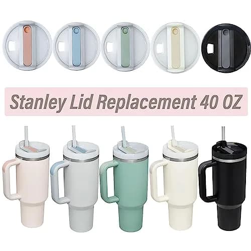 Horsdo 40oz Tumbler Lid with Straw Opening for Stanley Quencher 2.0 | Beige, 2-Pack thumbnail 6