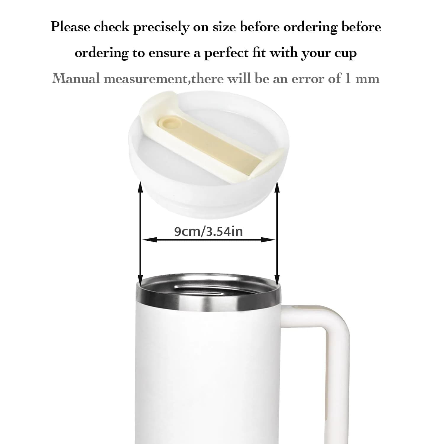Horsdo 40oz Tumbler Lid with Straw Opening for Stanley Quencher 2.0 | Beige, 2-Pack - view 2