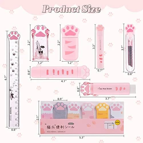 Kogcmeetl Pink Eraser | Retractable Pencil & Multipurpose Correction Tape (Pink) thumbnail 2