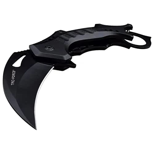Tac-Force Folding Pocket Knife, 3.25-inch Black Blade, Black Aluminum Handle, 8.75-inch Overall Length TF-705K-BK thumbnail 4