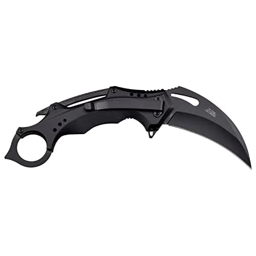Tac-Force Folding Pocket Knife, 3.25-inch Black Blade, Black Aluminum Handle, 8.75-inch Overall Length TF-705K-BK thumbnail 3