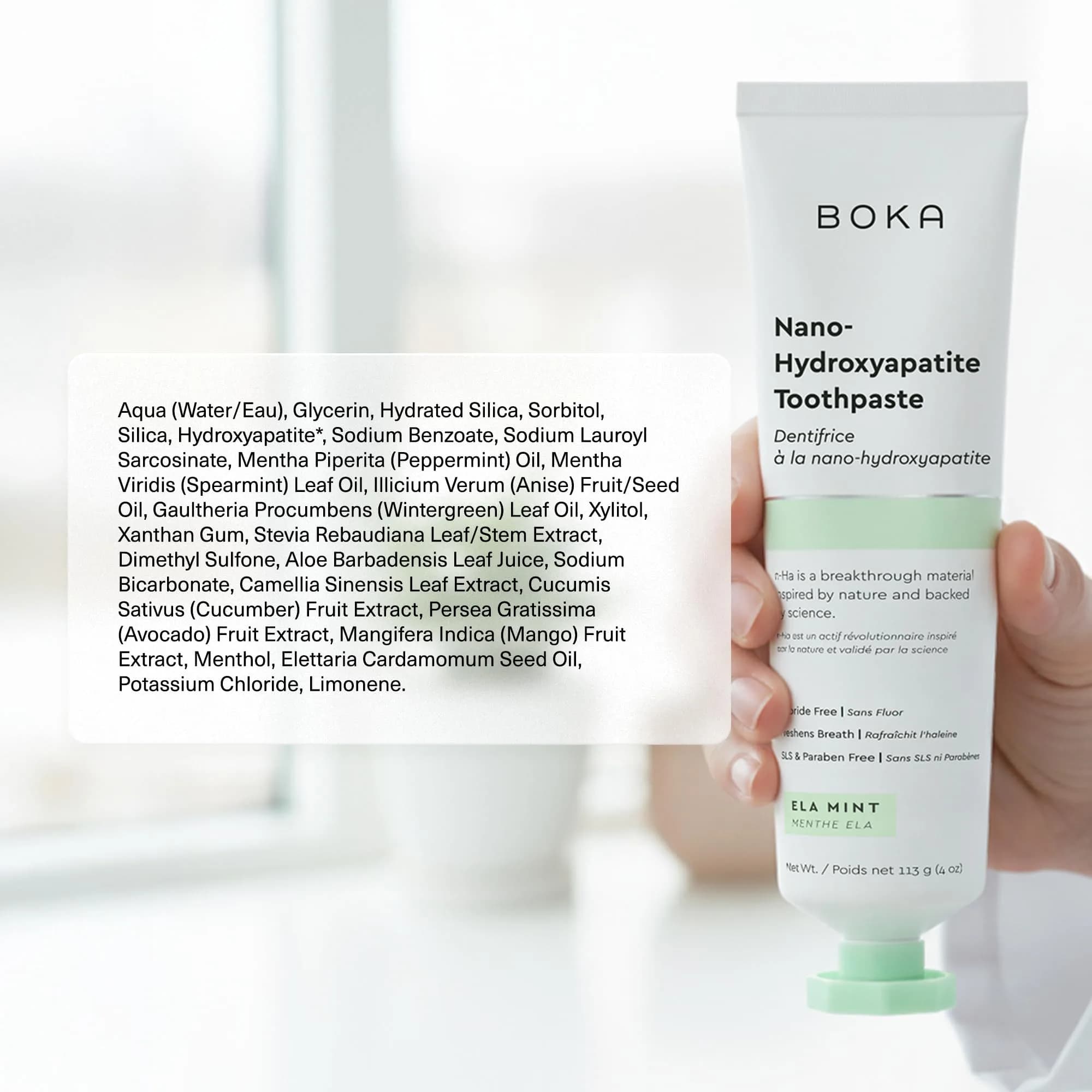 Boka Ela Mint Toothpaste Nano Hydroxyapatite Fluoride Free 73.7ml (2.6 Oz) | Enamel Care for Sensitive Teeth - view 4
