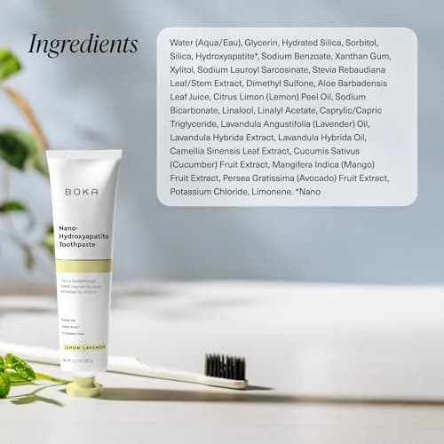 Boka Nano Hydroxyapatite Toothpaste Lemon Lavender 74ml (2.6 oz) | Fluoride-Free Enamel Care thumbnail 6