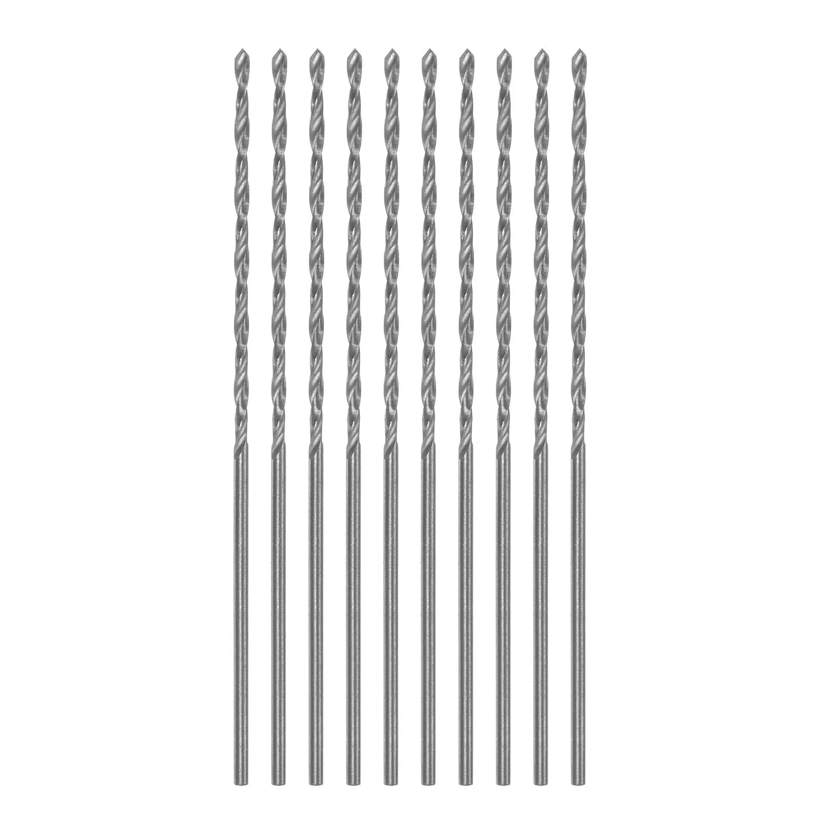 HARFINGTON 10pcs Extra Long Drill Bits 1.3mm | High-Speed Steel, Straight Shank, 65mm Length for Metal & Wood