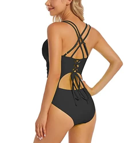QGF Womens One Piece Suit Bustier Black Large | Classic & Comfortable Fit thumbnail 2