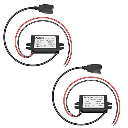 Acridine 12V 24V DC to 5V 3A USB Converter Module (2-Pack) | 96% Efficiency Buck Converter thumbnail 1