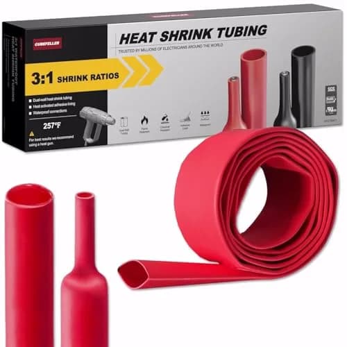 cubefeller Insulation 15mm (5/8") Red Heat Shrink Tubing | Marine Grade Waterproof Adhesive Lined thumbnail 1