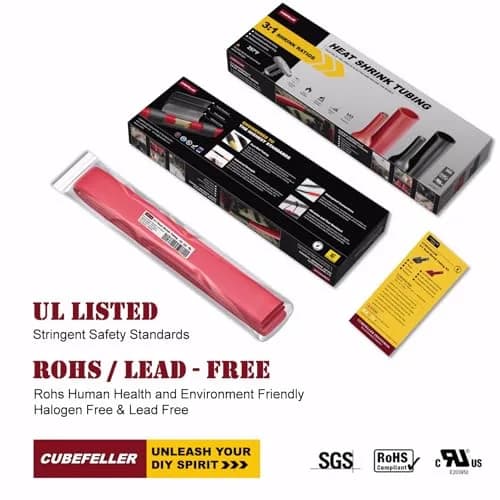cubefeller Insulation 15mm (5/8") Red Heat Shrink Tubing | Marine Grade Waterproof Adhesive Lined thumbnail 3