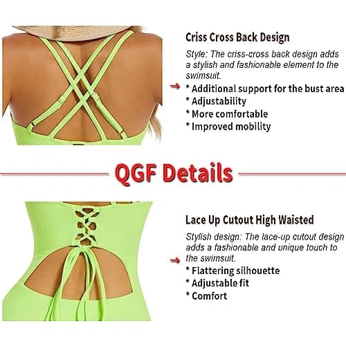 QGF Womens One Piece Suit Bustier #1a Dynamic Green XX-Large US | Classic & Flattering Swimwear thumbnail 4
