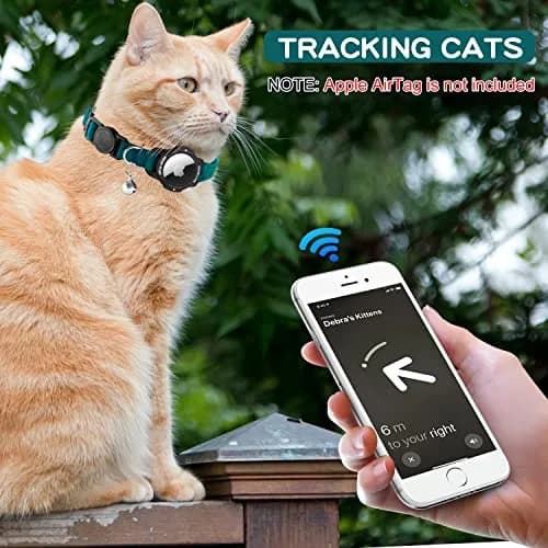 OUCWLTAG Luminous AirTag Cat Collar Breakaway 9-13 Inch | GPS Pet Tracker with Safety Elastic Band thumbnail 5