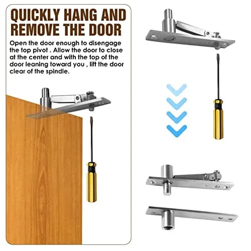 SKMYL Heavy Duty Hidden Door Hinge Pivot Hinge 10.9 cm (4.3 in) 220 lb Capacity | Concealed Door Hardware Kit for Secret Rooms thumbnail 7