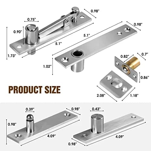 SKMYL Heavy Duty Hidden Door Hinge Pivot Hinge 10.9 cm (4.3 in) 220 lb Capacity | Concealed Door Hardware Kit for Secret Rooms thumbnail 2