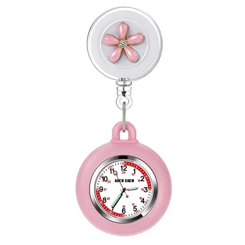 AGEN KGEN Nurse Fob Watch Pink | 38mm Alloy Steel Case, Silicone Cover, Luminous Hands thumbnail 1