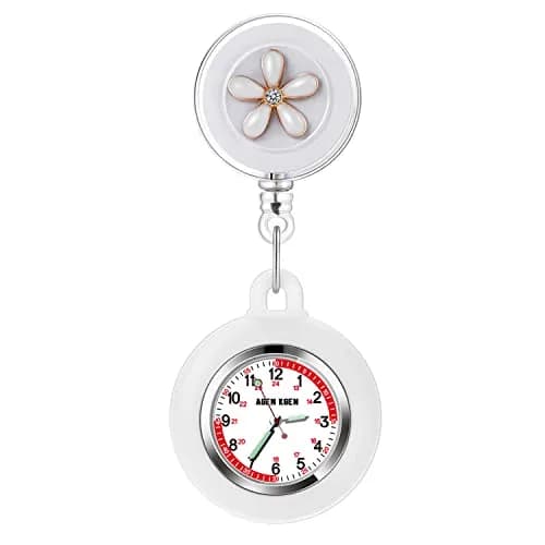 AGEN KGEN Retractable Nurse Watch White 38mm (1.5in) | Japanese Quartz Movement for Medical Professionals thumbnail 1
