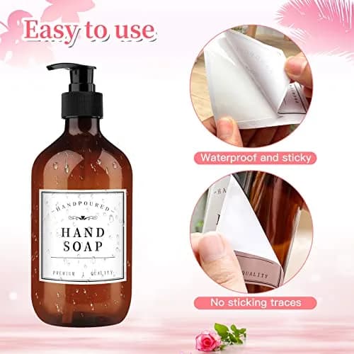 HVSWLY 24PCS Bathroom Labels for Soap Dispenser, Bottle Labels for Hand Soap, Mouthwash, Shampoo, Conditioner, Body Wash | Waterproof & Reusable thumbnail 3
