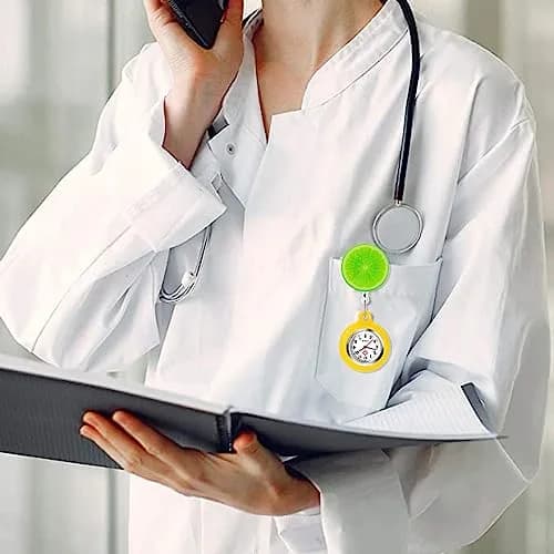 AGEN KGEN Yellow Lemon Nurse Watch | Retractable Clip-On Fob Watch for Nurses & Doctors thumbnail 5