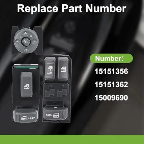 partszen Master Power Window Switch for GMC Chevy Blazer Yukon Tahoe 15151356 | 4-Pin Plug-In Panel Mount thumbnail 2
