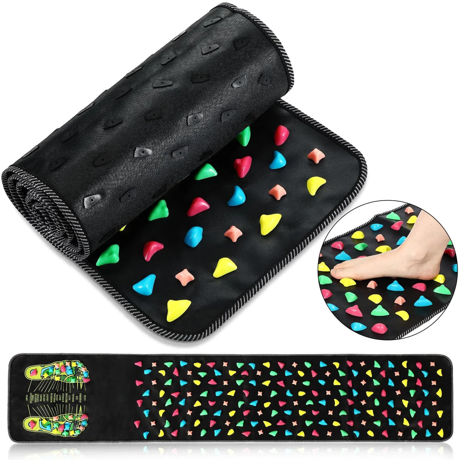 BBTO Reflexology Foot Massage Mat with Acupressure Stones 175 cm (68.9") | Promotes Foot Health & Fatigue Relief - main product image