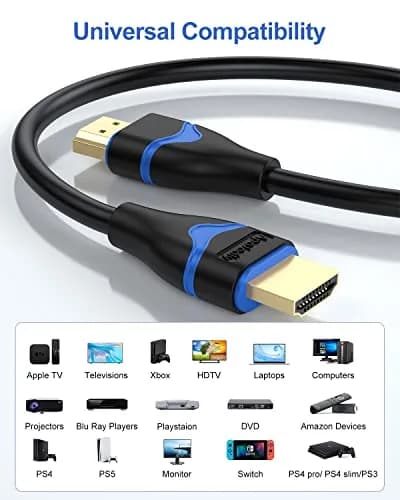 ApoJodly 3.3ft (1m) 5-Pack HDMI 2.0 Cables | 4K@60Hz, 18Gbps, HDR, ARC thumbnail 5