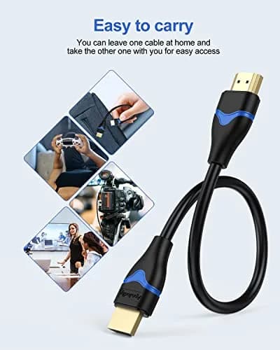 ApoJodly 6 inch HDMI Cable 15.24cm (0.5FT) | 4K 60Hz High Speed 2.0 Cord thumbnail 4