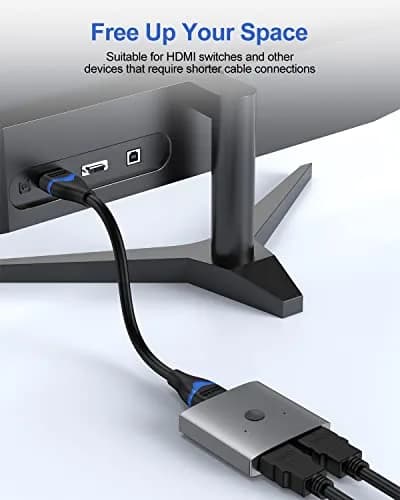 ApoJodly 6 inch HDMI Cable 15.24cm (0.5FT) | 4K 60Hz High Speed 2.0 Cord thumbnail 3