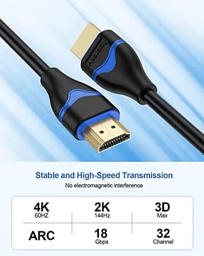 ApoJodly 4K HDMI Cable 6.6ft (2m) | High Speed 18Gbps HDR ARC thumbnail 3