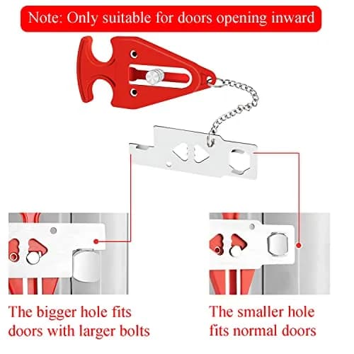 MIMIRACLE Portable Door Lock for Travel | No-Drill Hotel Security Lock, 1 Pack, Stainless Steel thumbnail 3