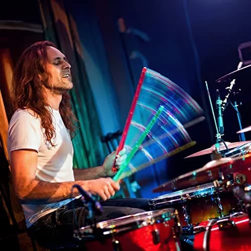 Antner Light Up Drum Sticks 15 Color Changing LED Drumsticks 15.7 oz (445 g) | Rechargeable & Durable thumbnail 3