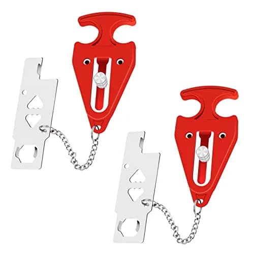 MIMIRACLE Portable Door Lock for Travel, No-Drill Hotel Security Lock - 2 Pack | Extra Privacy Protection, Durable Stainless Steel Build, Dual-Slot Door Compatibility, Emergency Quick Release thumbnail 1