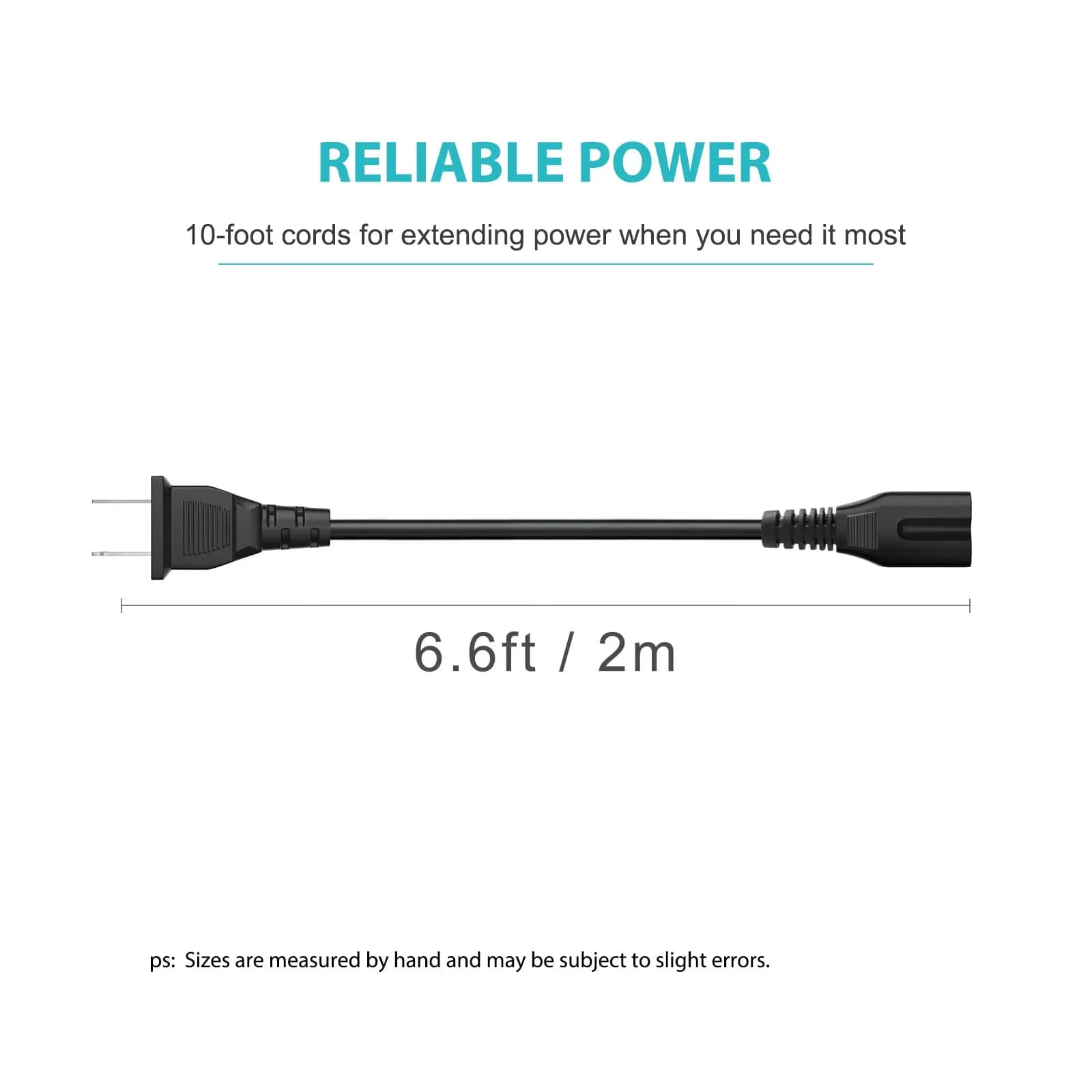 YCWZZH 10ft (3.05m) 2-Prong Power Cord Cable for JBL Speakers | UL Listed - view 6