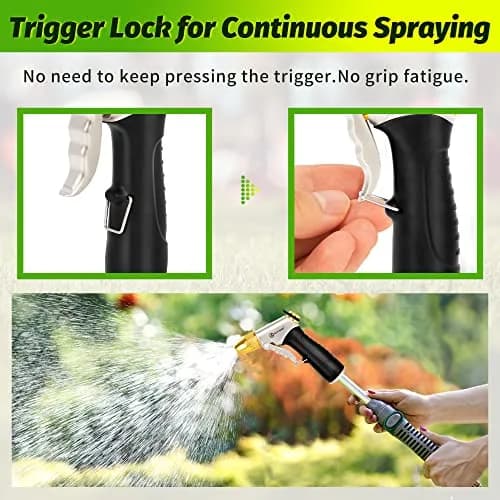 AUTOMAN Metal Hose Nozzle 3/4 inches | Heavy Duty Garden Water Sprayer with 4 Patterns thumbnail 5