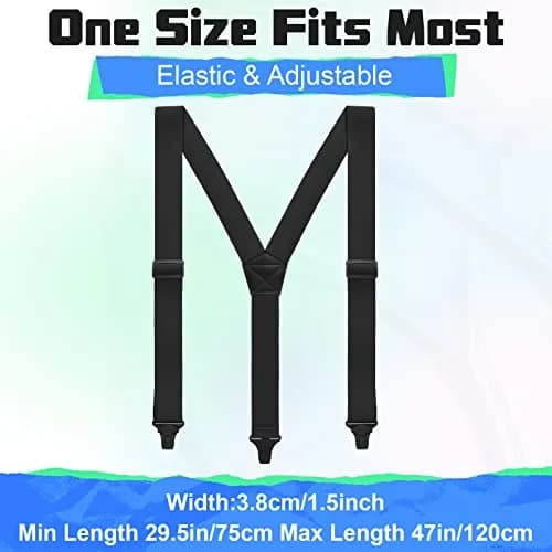Jiuguva Men Hidden Undershirt Suspender Under Clothing Y 1.5in,Black | Airport Friendly, Heavy Duty, Adjustable thumbnail 6