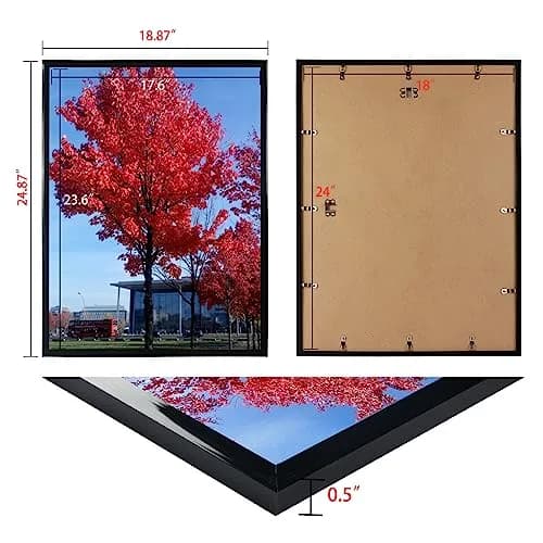Medog 18x24 Inch Poster Frame Set of 2 | Wall Display, School & College Decor, Black, Rectangular thumbnail 2