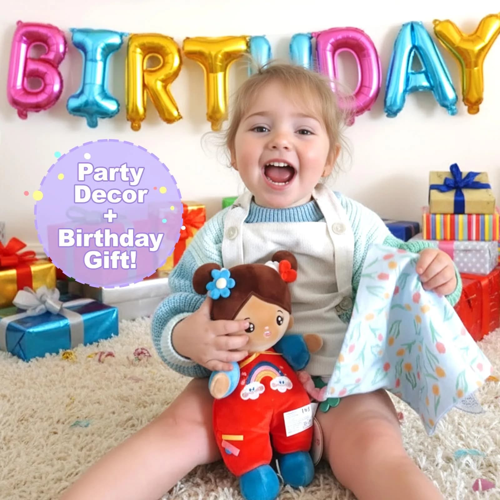 OUOZZZ Soft Baby Doll 10" - Charming Red Bow | Perfect First Birthday Gift for Toddler Girls by OUOZZZ - view 4
