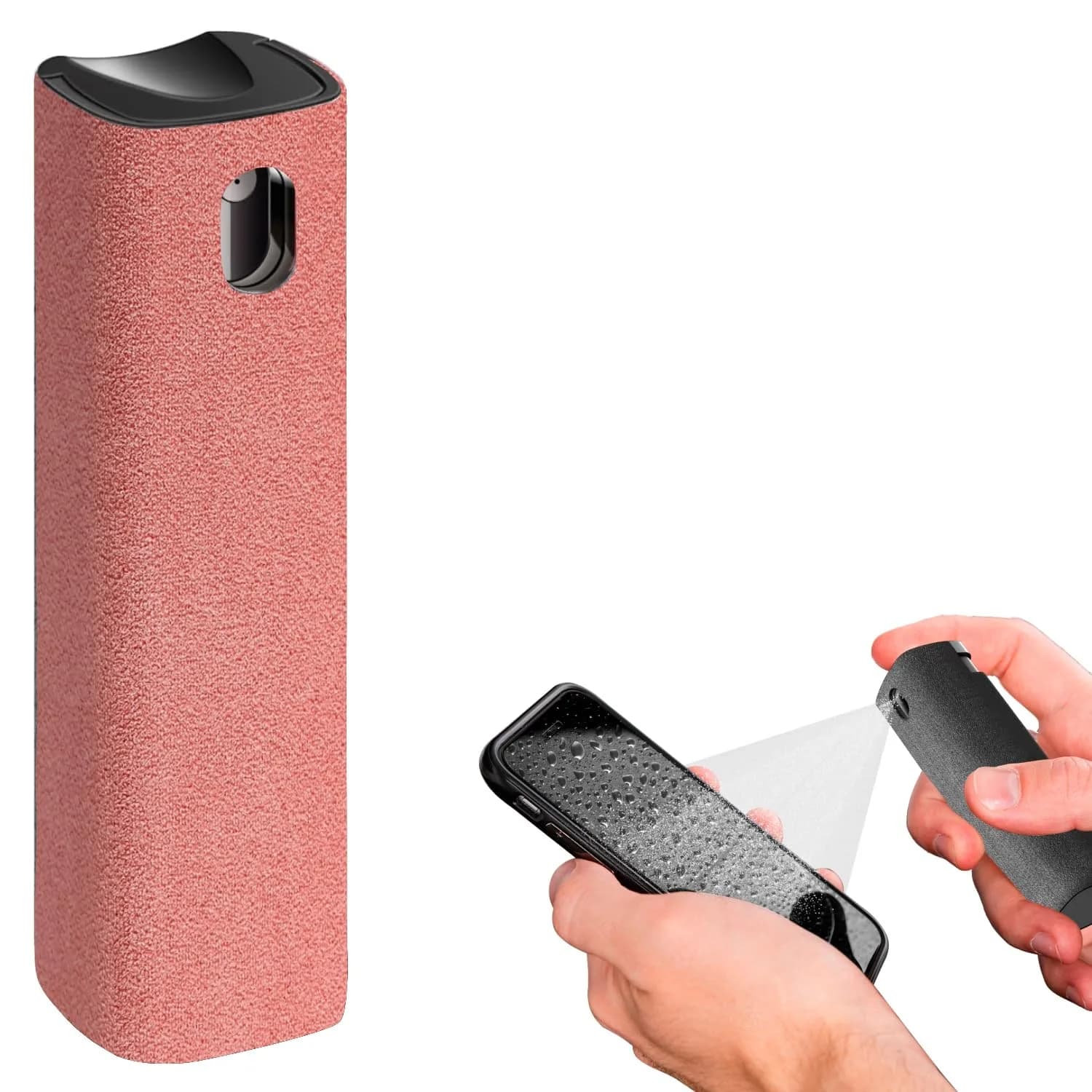 iO CLEAN Mini Screen Cleaner Spray, 2-in-1 Touchscreen Mist Cleaner, Rose | Alcohol-Free, Compact & Reusable