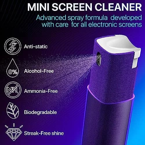 iO CLEAN Mini Screen Cleaner Spray, 2-in-1 Touchscreen Mist Cleaner, Rose | Alcohol-Free, Compact & Reusable thumbnail 2
