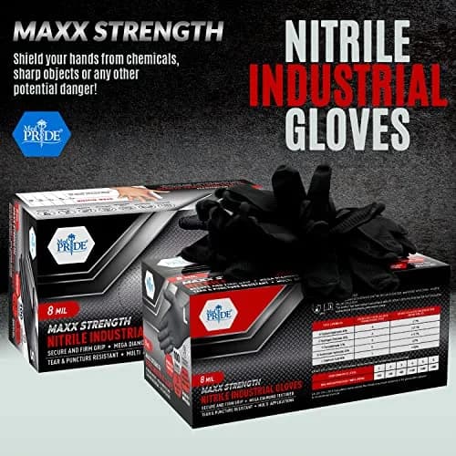 MED PRIDE Industrial Nitrile Gloves 8 Mil (1000 Count) | Heavy-Duty Protection & Grip thumbnail 2
