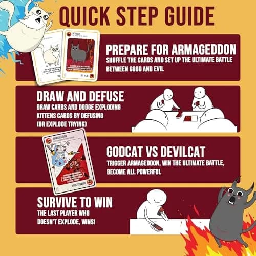 Exploding Kittens Good vs Evil Card Game | 2-5 Players, Age 7+ | Divine Showdown with Armageddon Cards thumbnail 4