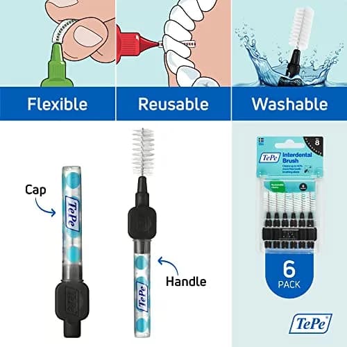 TePe Interdental Brush Original Black 1.5mm (0.06 inch) | Soft Dental Brush for Teeth Cleaning thumbnail 5
