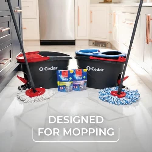 O-Cedar Microfiber Spin Mop & Bucket System with 3 Extra Refills | Hands-Free Wringing for Easy Floor Cleaning thumbnail 5