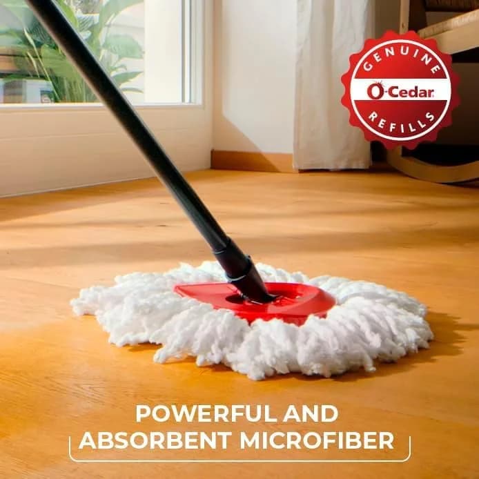 O-Cedar Microfiber Spin Mop & Bucket System with 3 Extra Refills | Hands-Free Wringing for Easy Floor Cleaning thumbnail 10