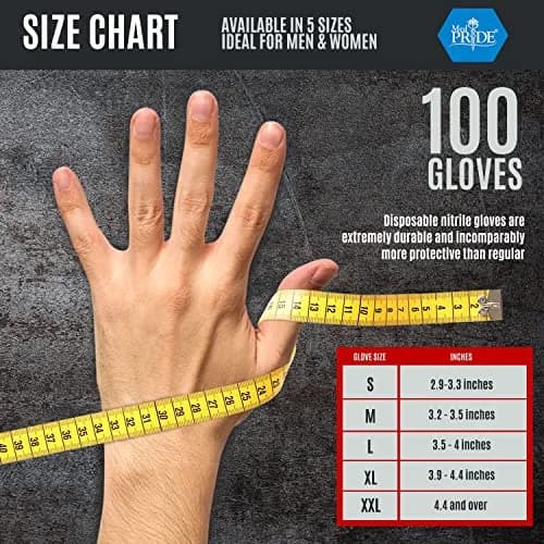 MED PRIDE Black Nitrile Gloves 8 Mil Large (100-Count Box) | Diamond Textured for Superior Grip thumbnail 5