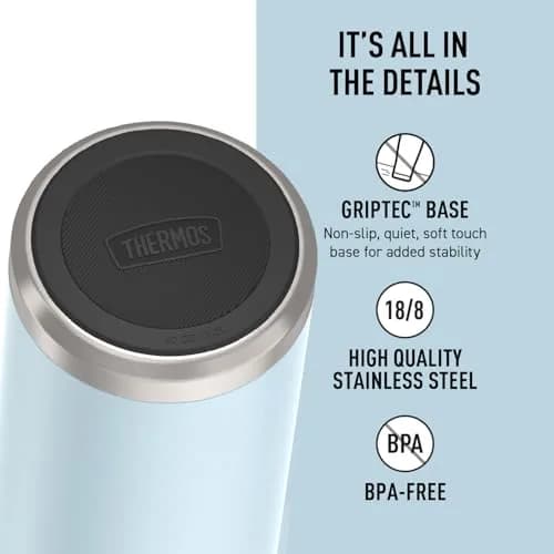 THERMOS ICON SERIES Water Bottle with Screw Top Lid 40oz | Glacier Stainless Steel Vacuum Insulated thumbnail 4