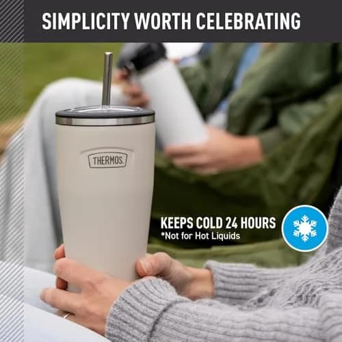THERMOS ICON SERIES Stainless Steel Cold Tumbler with Straw 710ml (24 Ounce) | Keeps Drinks Cold Up to 24 Hours thumbnail 4