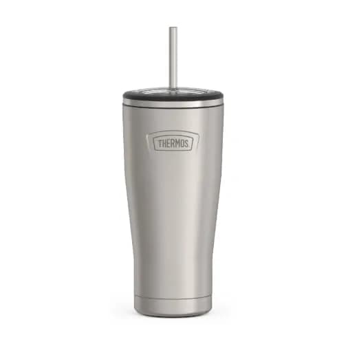 THERMOS ICON SERIES Stainless Steel Cold Tumbler with Straw 710ml (24 Ounce) | Keeps Drinks Cold Up to 24 Hours thumbnail 1