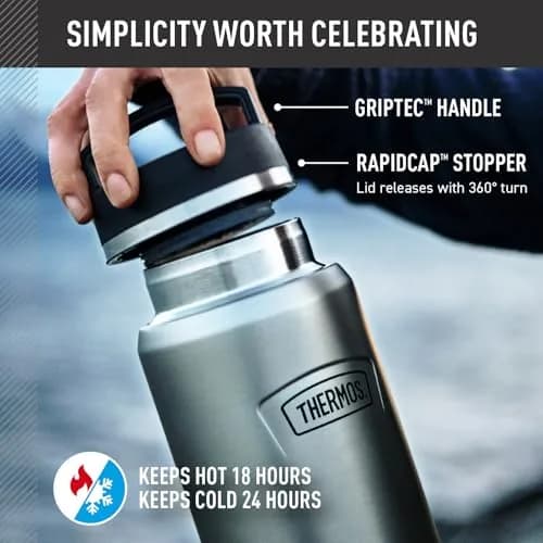 THERMOS ICON SERIES Stainless Steel Water Bottle 1.18 L (40 oz) | Keeps Drinks Hot 18 Hrs, Cold 24 Hrs thumbnail 3