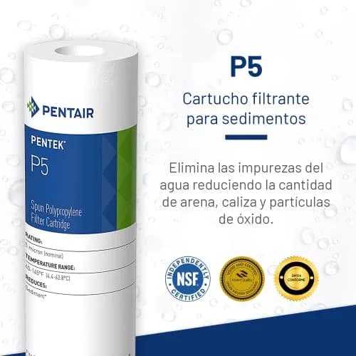 Pentair Pentek P5 Sediment Water Filter Cartridge 25.4cm (10") 5 Micron | NSF Certified for Clean Water thumbnail 2