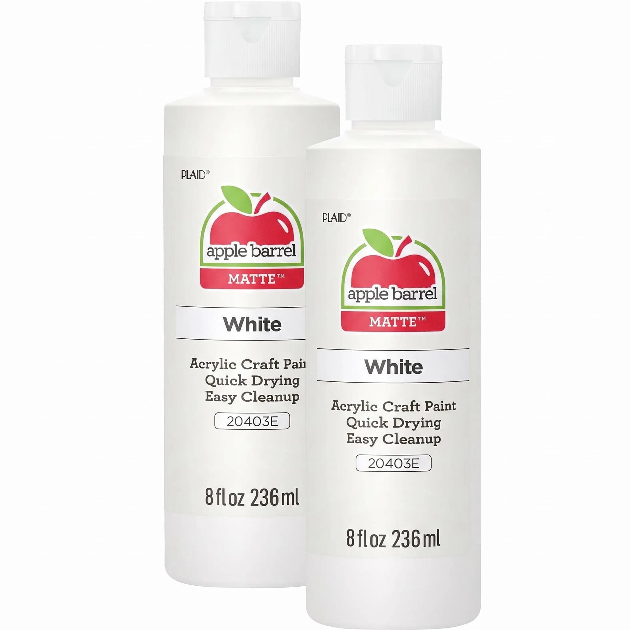 Apple Barrel Acrylic Paint in Assorted Colors 16 Fl Oz (2 Pack) | Bright Matte Finish for Crafts — 화이트.