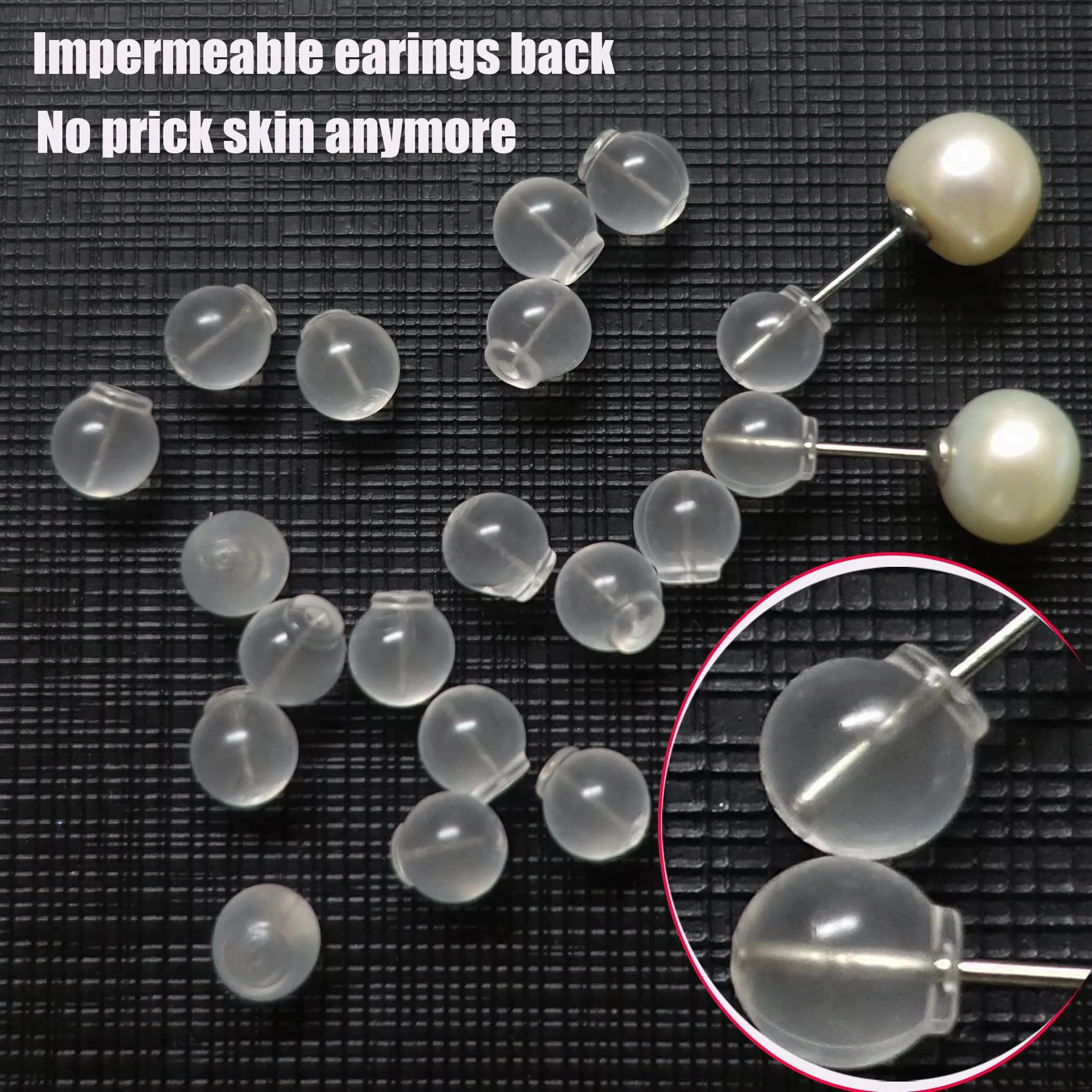 OwlkOrmy 102pcs Red TPE Medical Grade Soft Safety Earring Backs | Impenetrable Design for Sensitive Ears - view 5